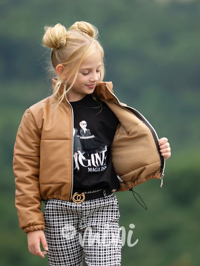 Podzimní crop bunda beige