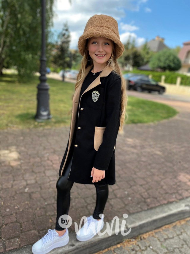 College flauš kabát black/beige