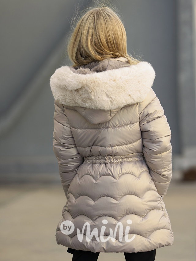 Zimní prošívaný kabát gold metallic