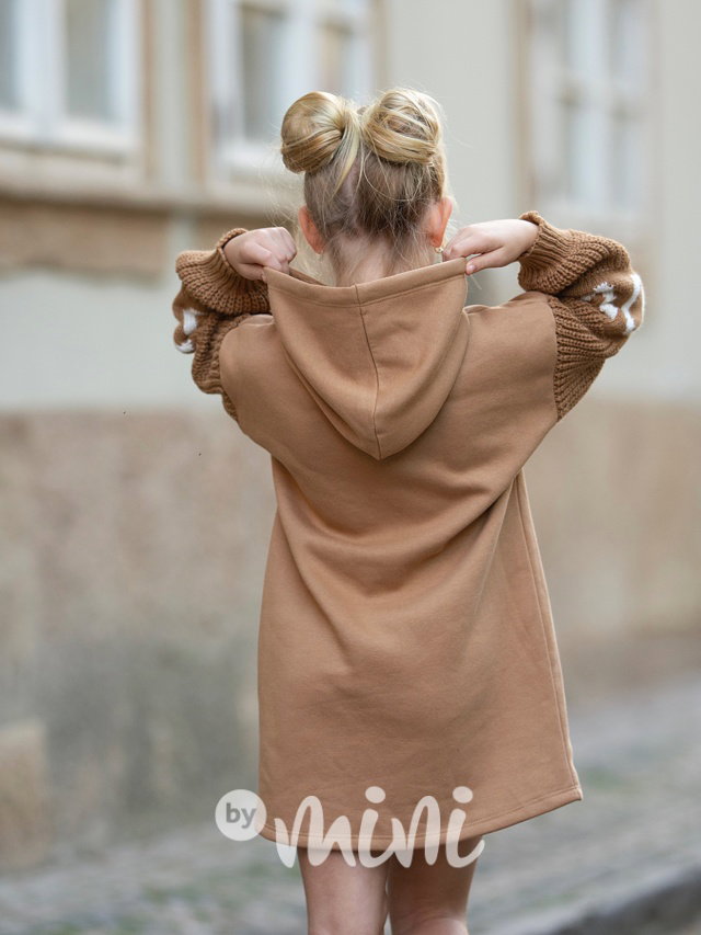 LOVE teplá hoodie mikina beige