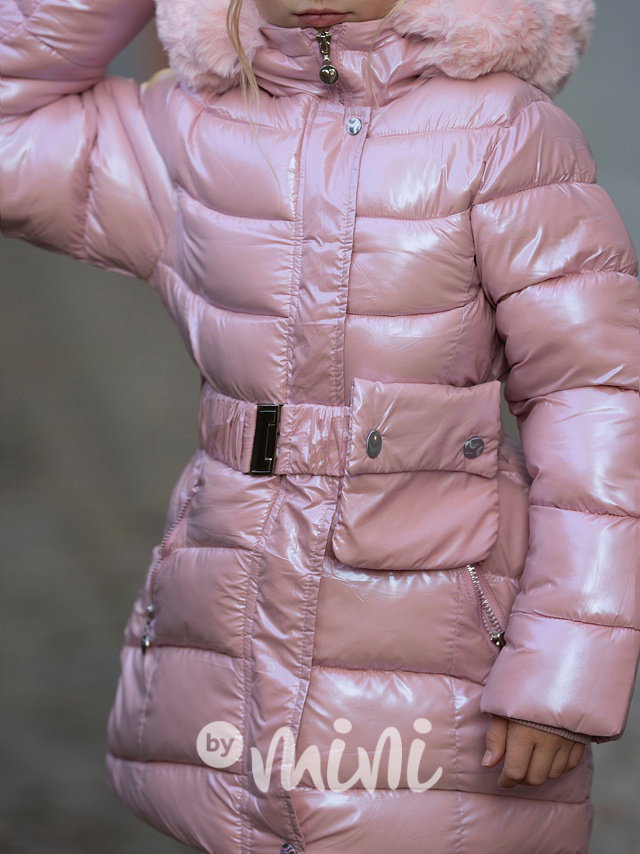 Zimní kabát s kapsičkou pink