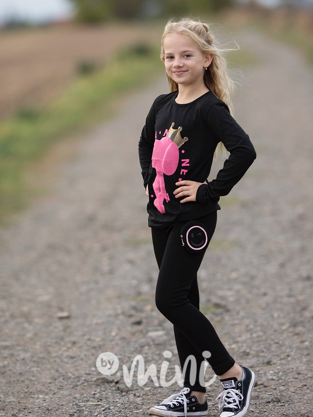SMILEY thermo legíny s karabinou pink