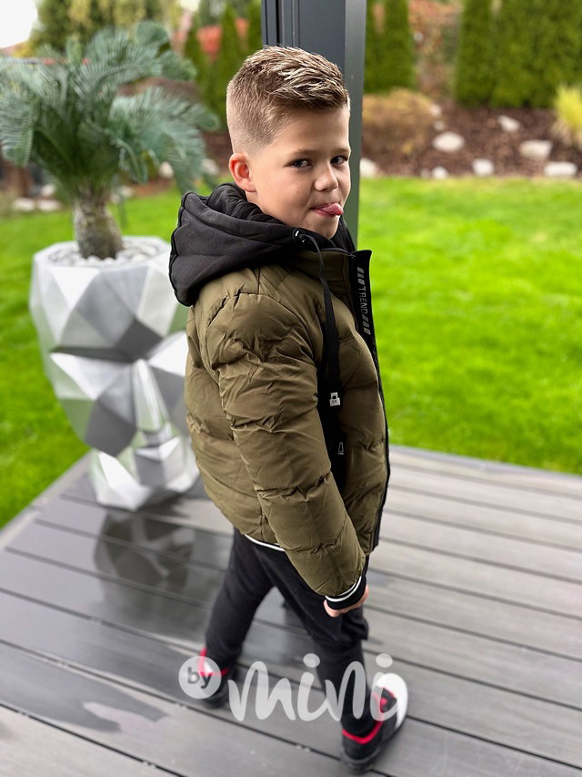 Zimní sporty hoodie bunda khaki