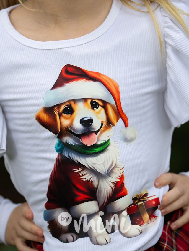 Xmas dog blůzka bílá