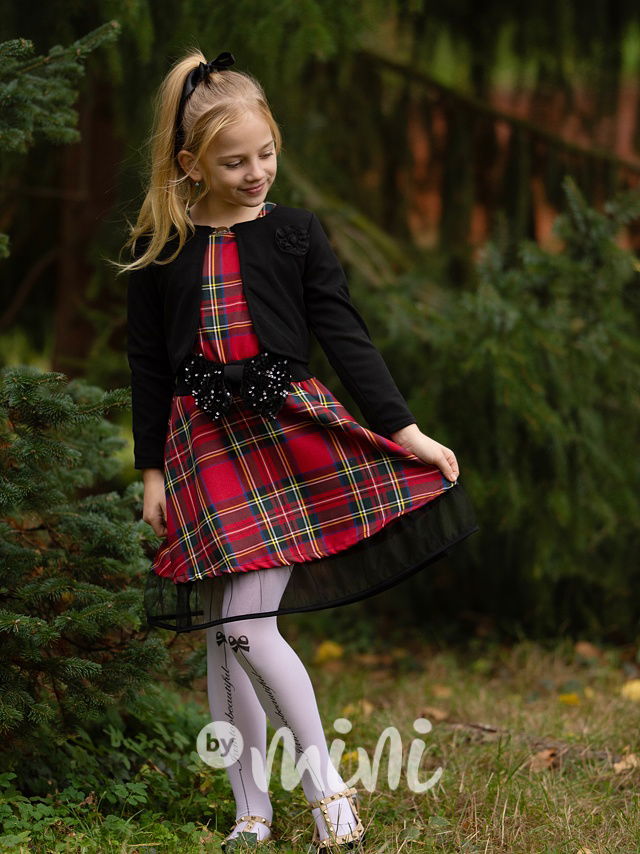 Karo šaty s mašlí