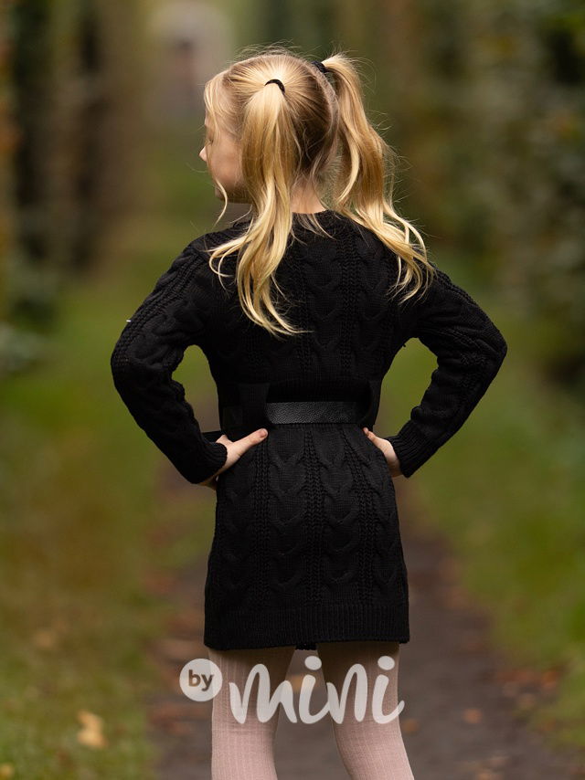 Svetrové šaty s páskem černé