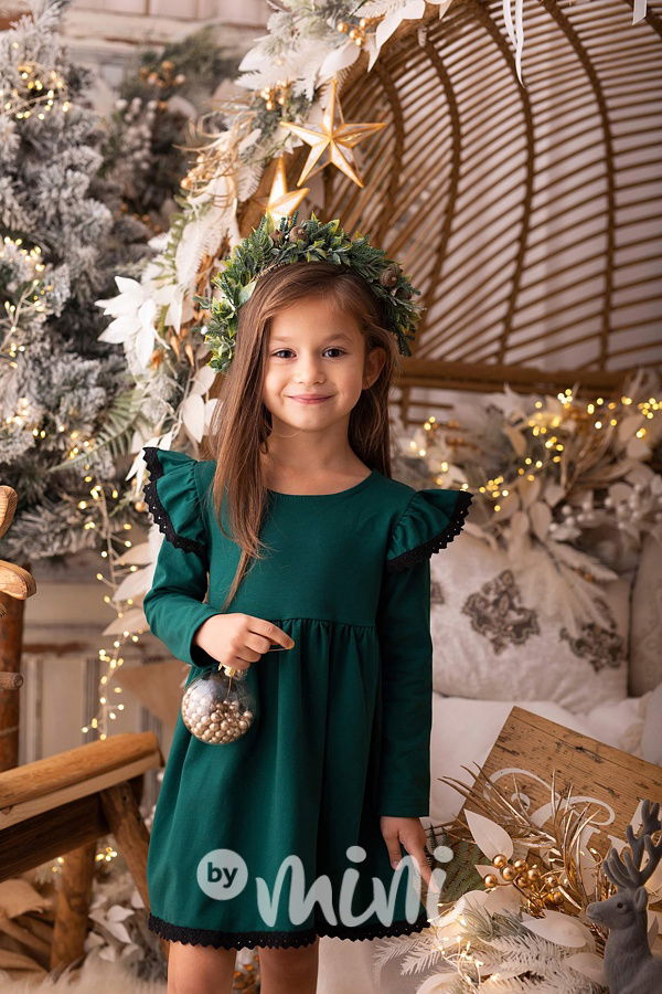 Boho romantic šaty smaragdové