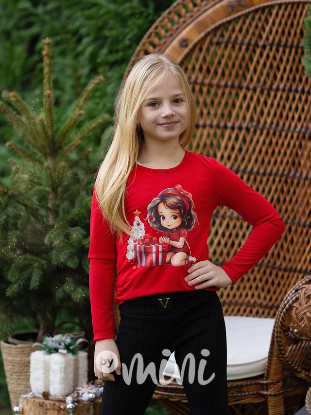 Xmas girl blůzka červená