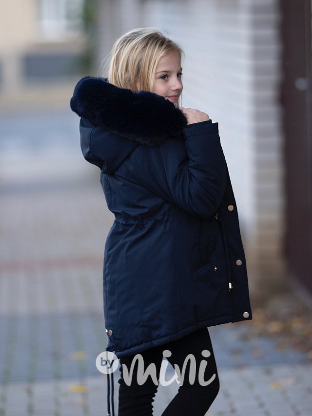 Blue/pink zimní parka