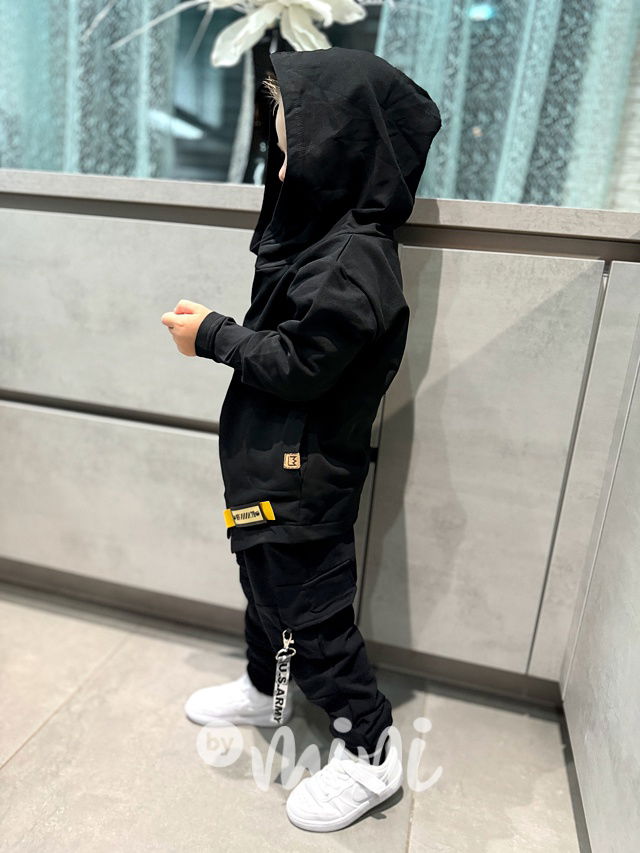 Zateplená asymetrická mikina DESIGN černá