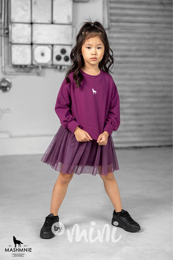 Mash Mnie crop mikina wolf purple