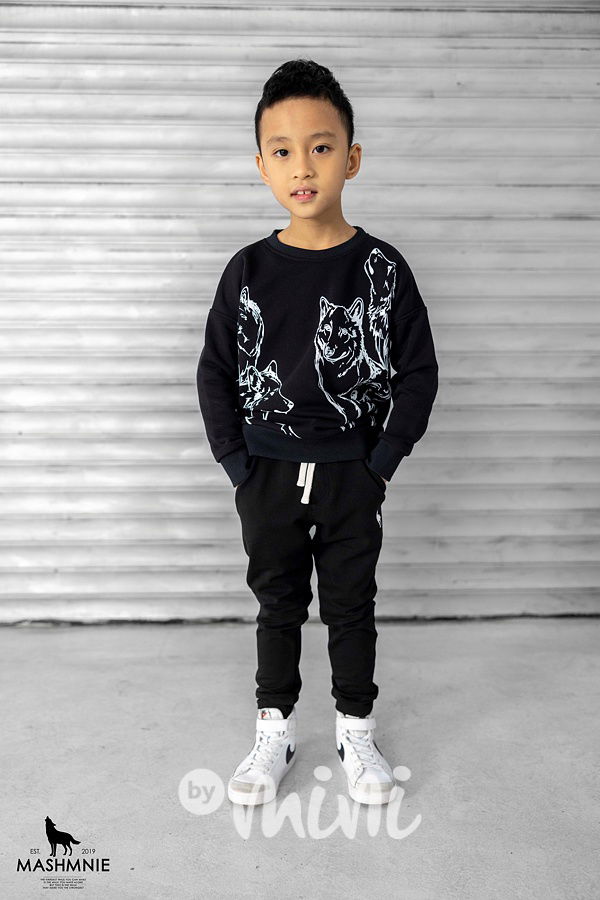 Mash Mnie mikina WOLF gang černá