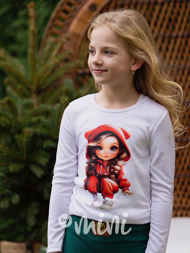 Hoodie girl blůzka bílá