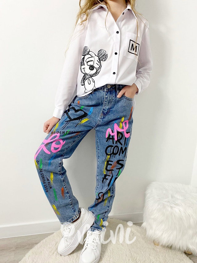 Fashion jeans LOVE art blue