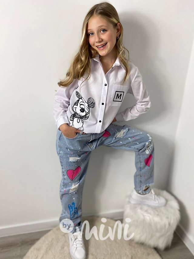 Fashion ripped jeans Broken heart