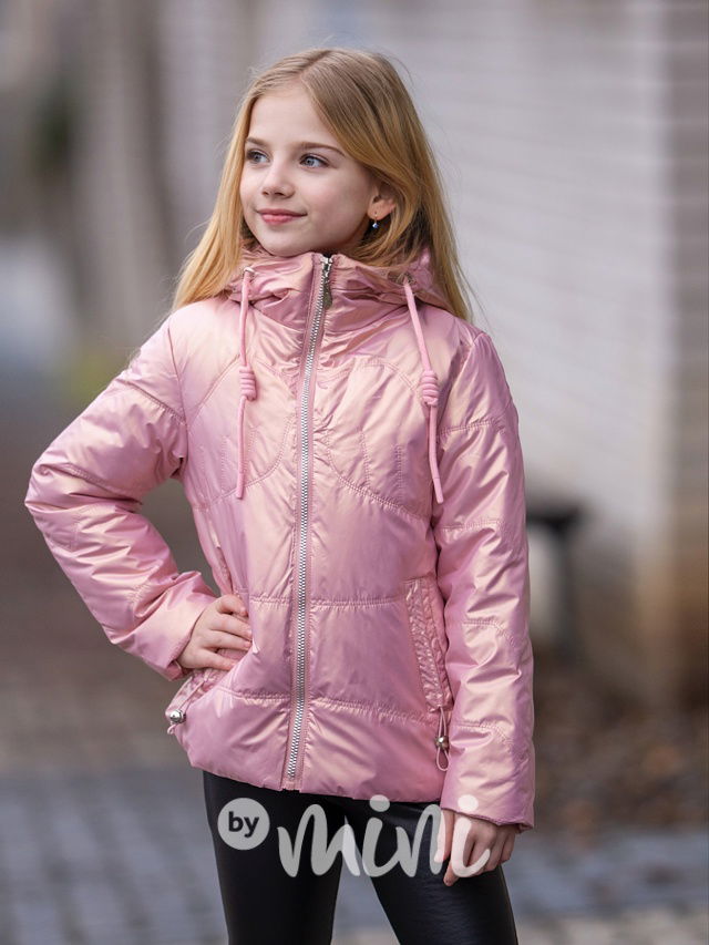 Jarní metalická bunda pink