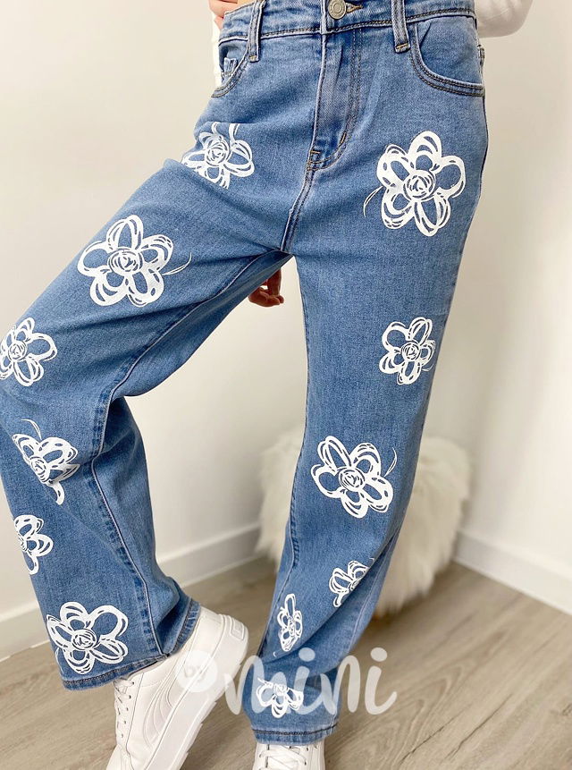 Fashion jeans švédy FLOWER