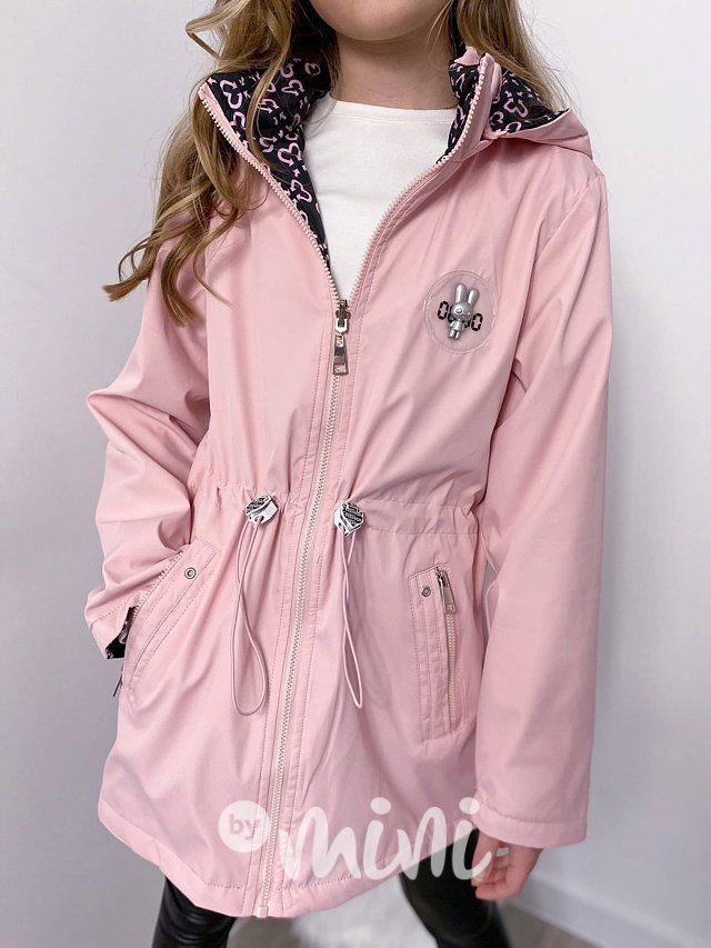 Oboustranná jarní parka pink