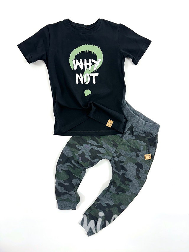 WHY NOT triko black/khaki