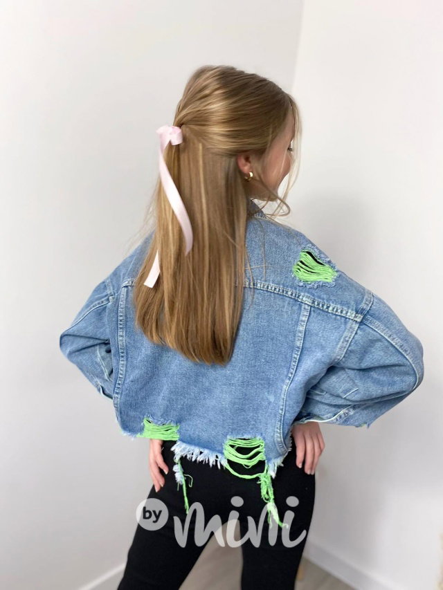Green ripped oversize jeans bunda