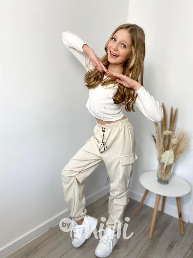 Jarní sporty cargo kapsáče ivory