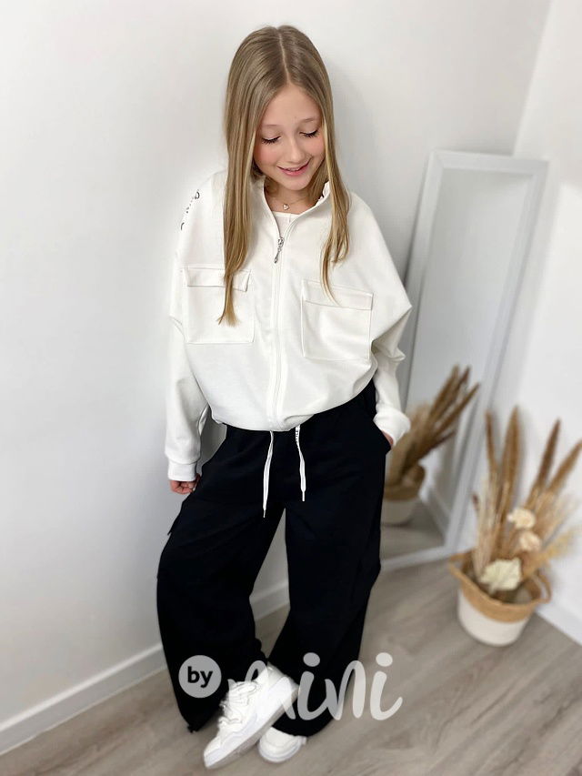 Bílá lounge oversize mikina