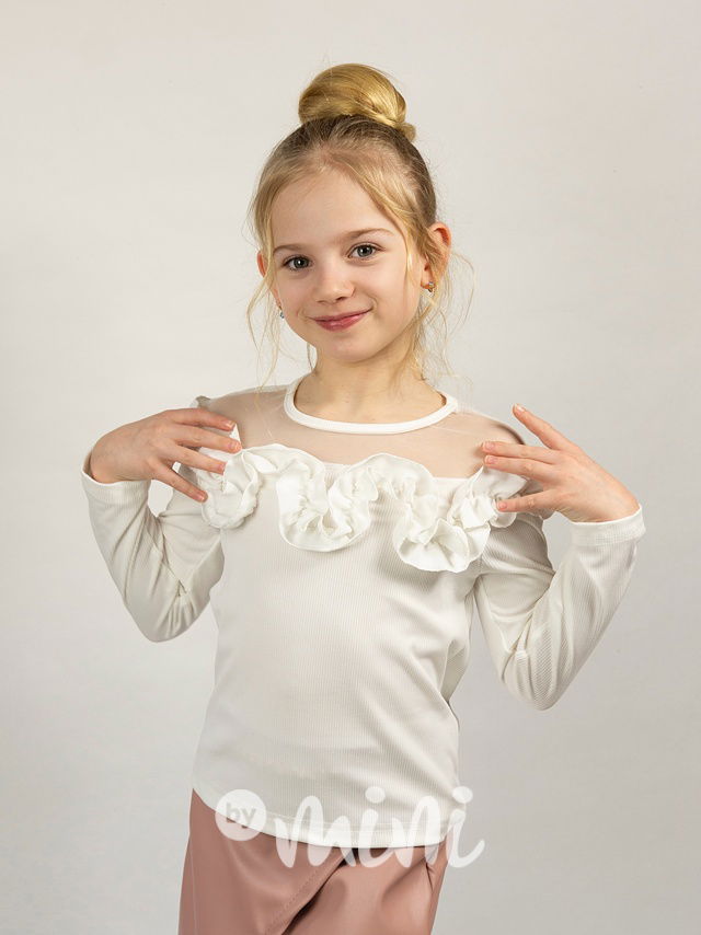 Glamour frill blůzka bílá