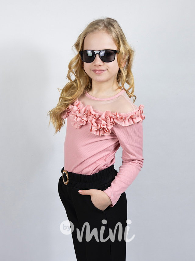 Glamour frill blůzka růžová