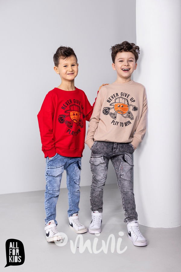 All for kids cargo denim kalhoty black