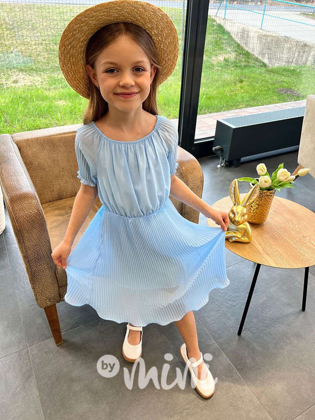 Plisované šaty baby blue