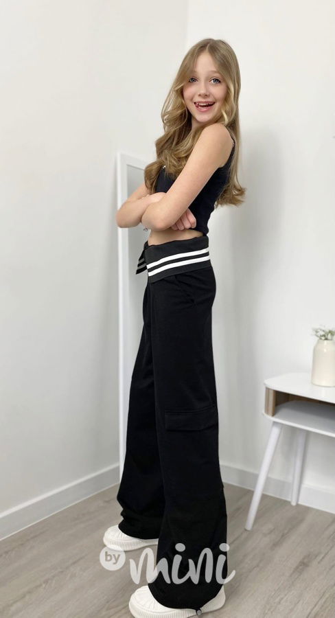 Relax široké kalhoty černé