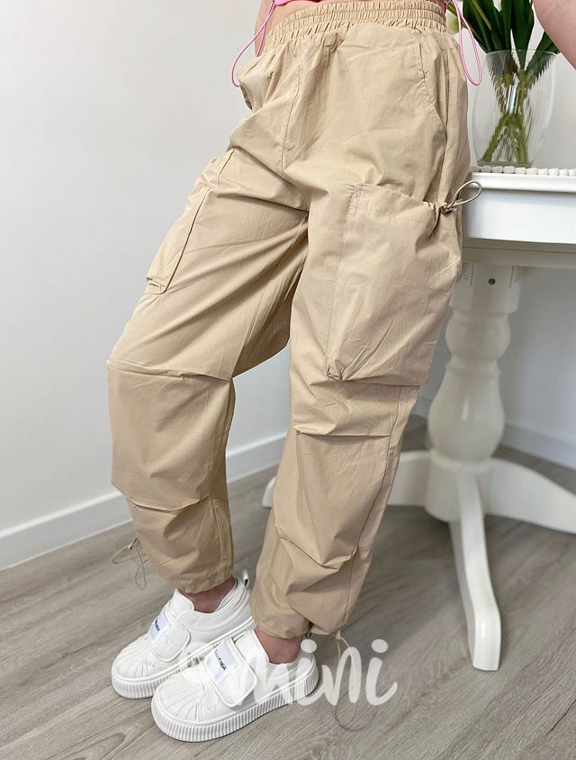 Parachute pants - cargo kapsáče beige