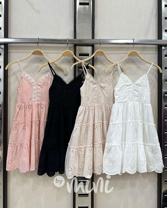 Letní boho šaty z madeiry white