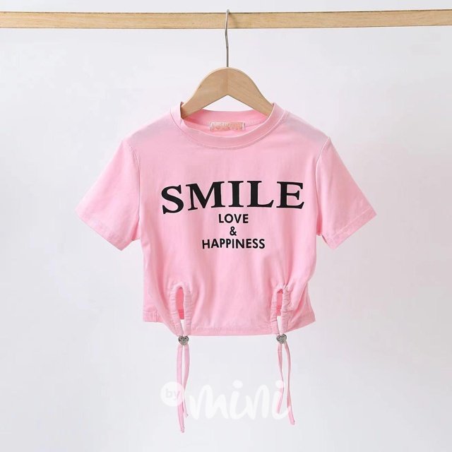SMILE crop top pink