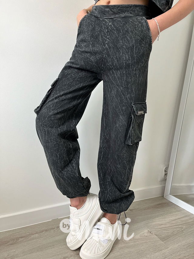 Acid wash cargo kapsáče black