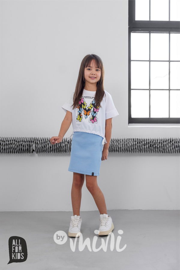 All for kids žebrované mini šaty ice blue