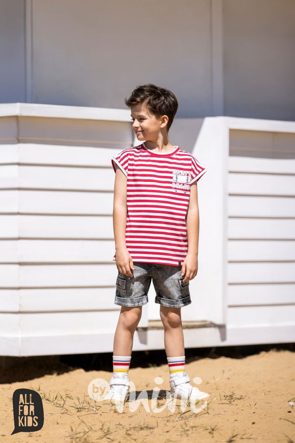 All for kids biker denim kraťasy ice black