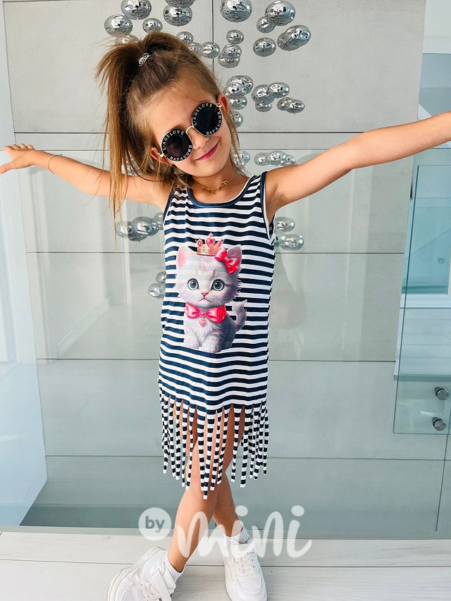 Pruhované šaty s třásněmi Princess cat