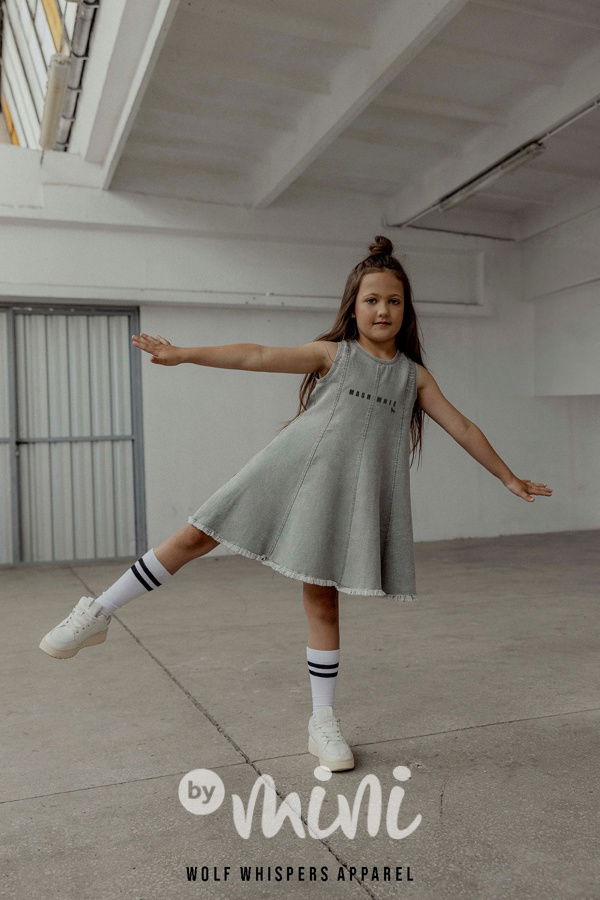 Mash Mnie denim šaty ice grey