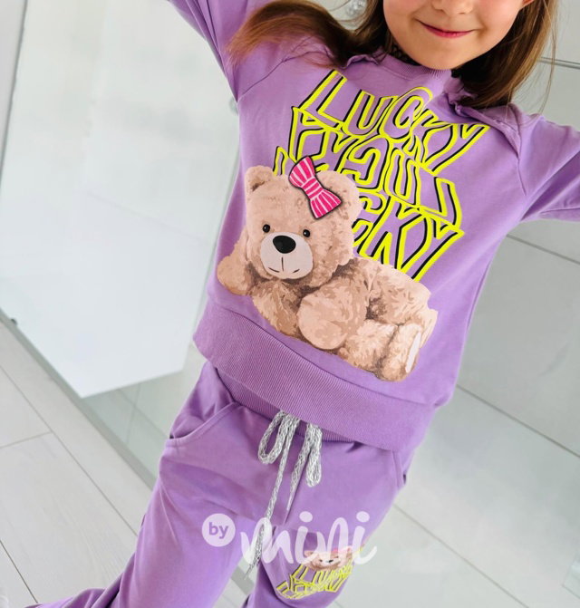 LUCKY teddy lila teplákovka