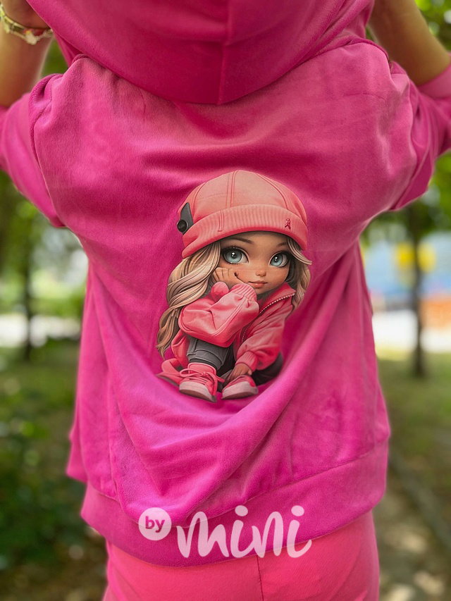 Sweetie velurová mikina pink