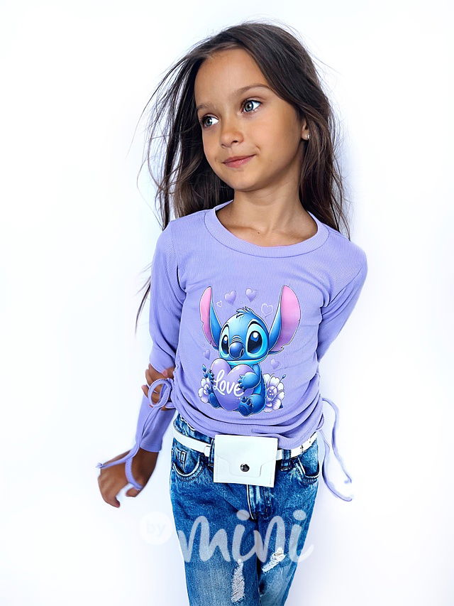 Lilo & Stitch longsleeve blůzka na stahování lila