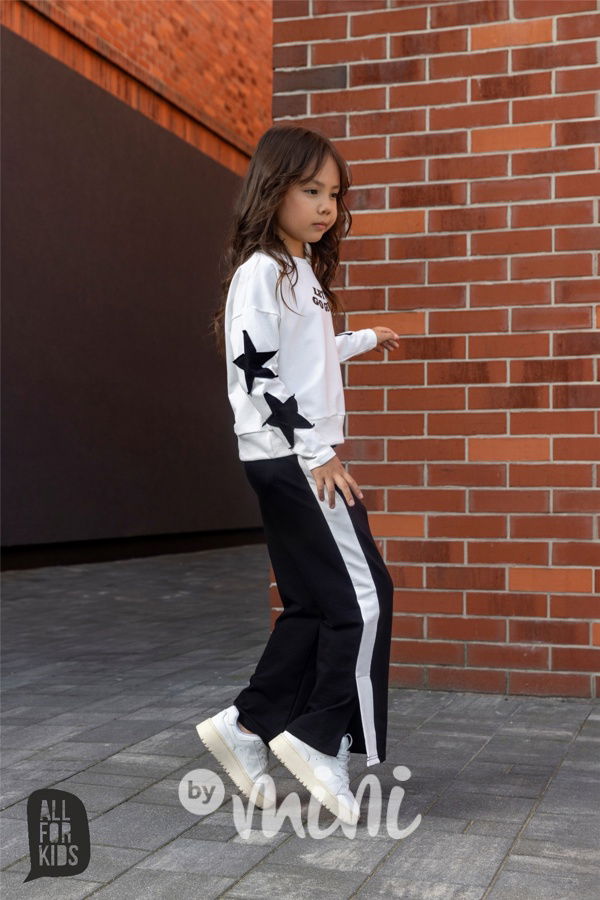 All for kids mikina stars cream/black