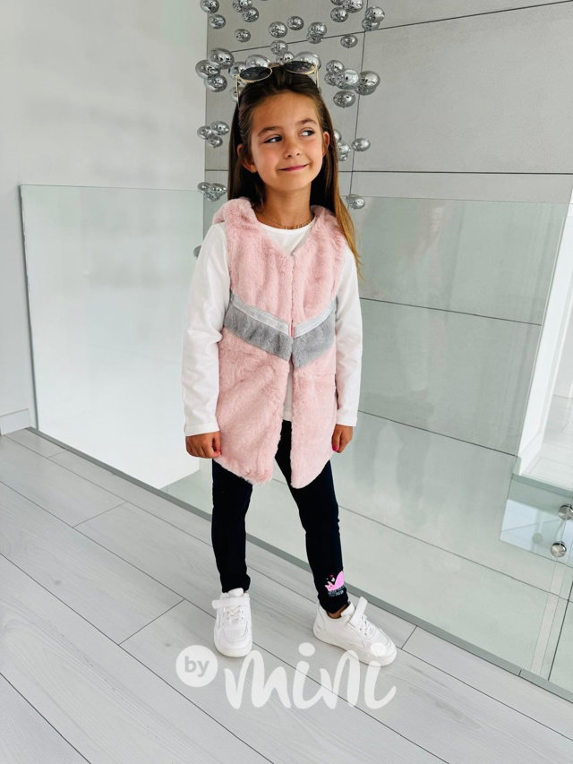 3-dílný komplet s vestou pink
