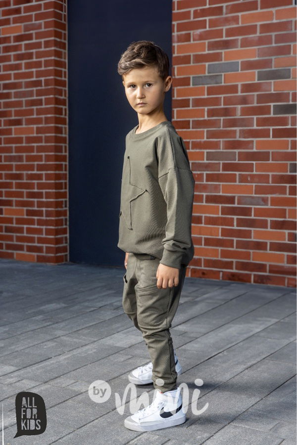 All for kids khaki mikina STARS