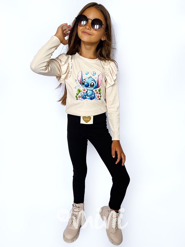 LOVE žebrované legíny black