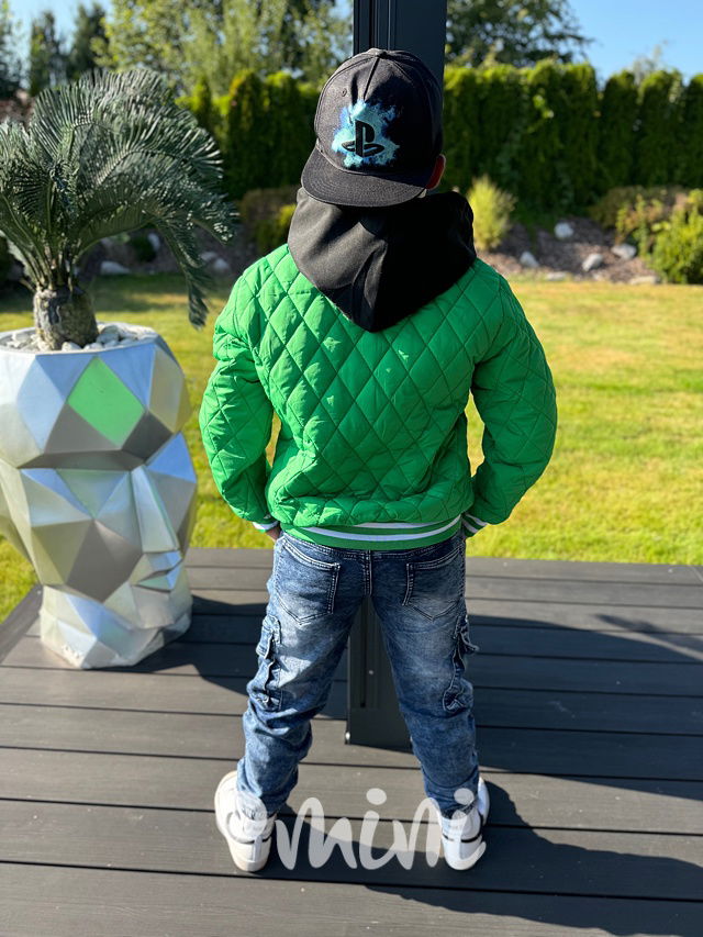 Prošívaná hoodie bunda Chicago green