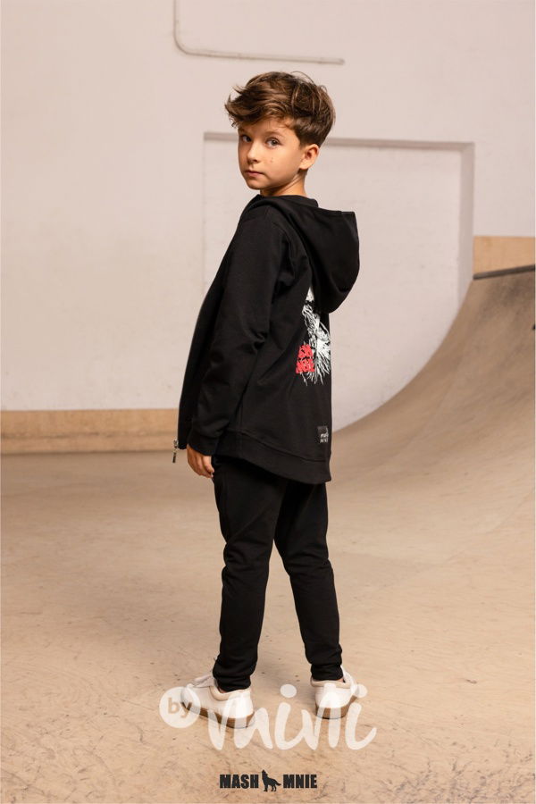 Mash Mnie long mikina zip WOLF černá