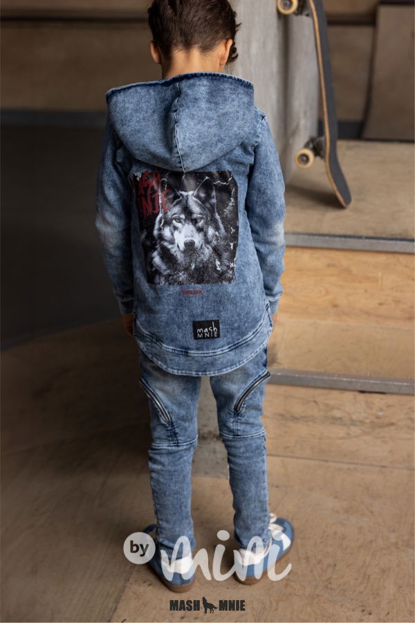 Mash Mnie jogger blue denim se zipy