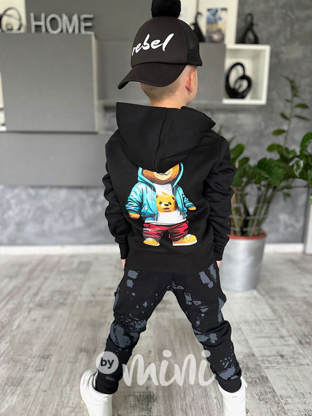 Teddy zateplená mikina černá